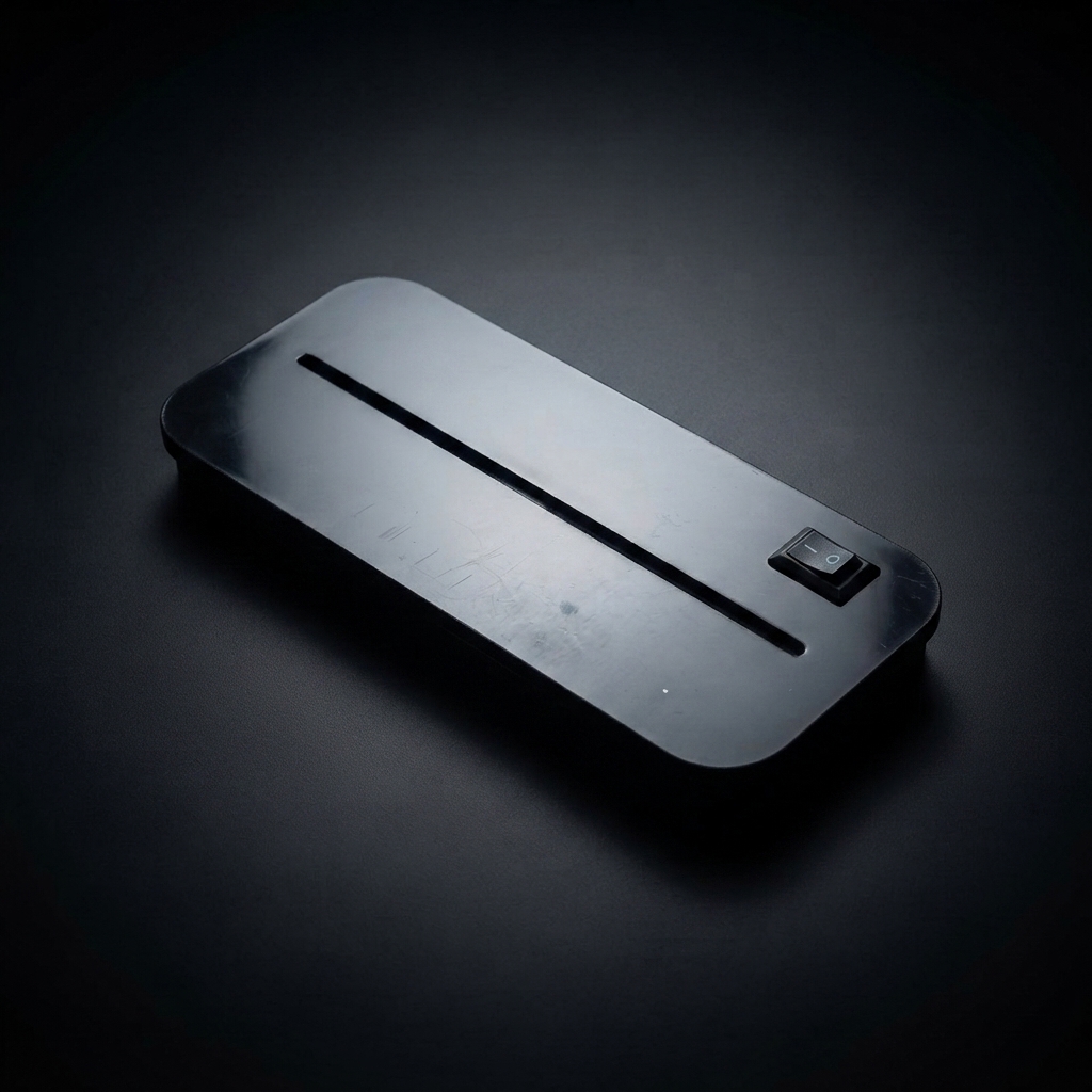 Base Ilusione em detalhe — vista superior com interruptor
